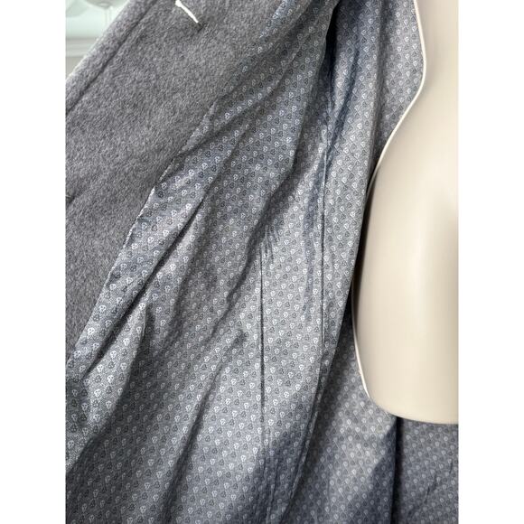 Anne Klein Notch Collar Wool And Cashmere Button Coat Gray Size 16 - Picture 10 of 11